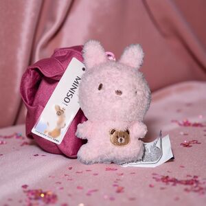 NWT MINISO Life Bunny Keychain Plush 3” P21